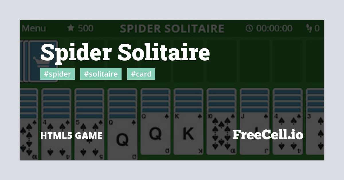 free online card game spider solitaire